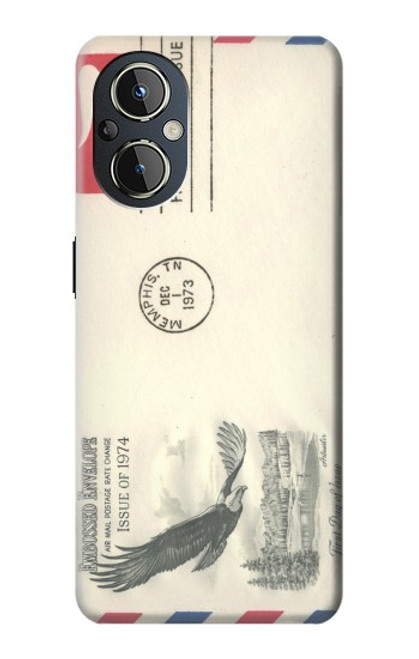 W3551 Vintage Airmail Envelope Art Hülle Schutzhülle Taschen und Leder Flip für OnePlus Nord N20 5G