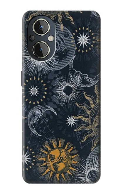 W3702 Moon and Sun Hülle Schutzhülle Taschen und Leder Flip für OnePlus Nord N20 5G