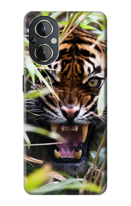 W3838 Barking Bengal Tiger Hülle Schutzhülle Taschen und Leder Flip für OnePlus Nord N20 5G