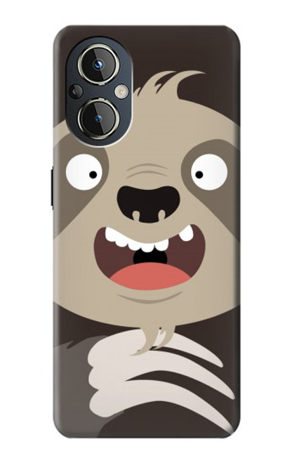 W3855 Sloth Face Cartoon Hülle Schutzhülle Taschen und Leder Flip für OnePlus Nord N20 5G