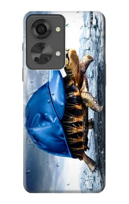 W0084 Turtle in the Rain Hülle Schutzhülle Taschen und Leder Flip für OnePlus Nord 2T