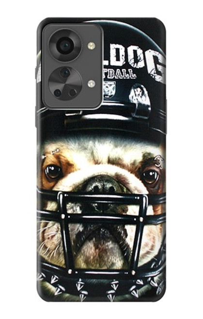 W0098 Bulldog American Football Hülle Schutzhülle Taschen und Leder Flip für OnePlus Nord 2T