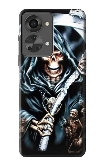 W0295 Grim Reaper Hülle Schutzhülle Taschen und Leder Flip für OnePlus Nord 2T