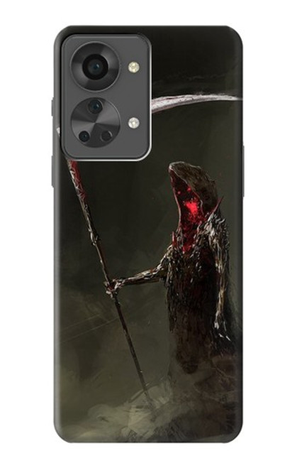 W1319 Grim Reaper Death Scythe Hülle Schutzhülle Taschen und Leder Flip für OnePlus Nord 2T