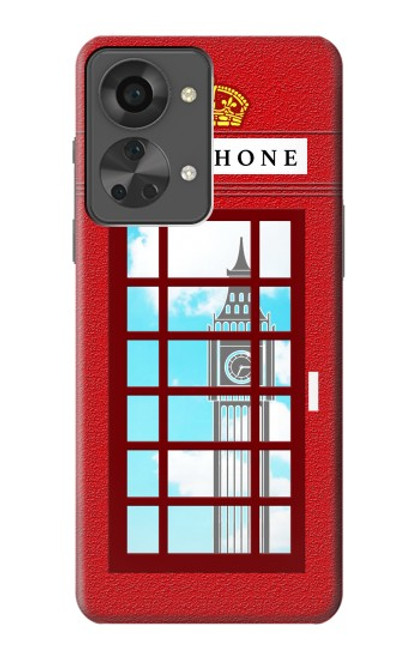 W2059 England British Telephone Box Minimalist Hülle Schutzhülle Taschen und Leder Flip für OnePlus Nord 2T