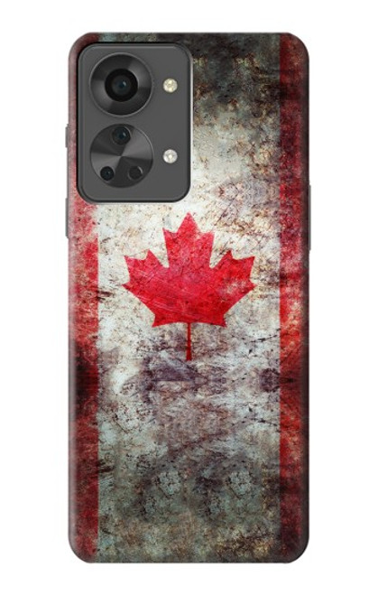 W2490 Canada Maple Leaf Flag Texture Hülle Schutzhülle Taschen und Leder Flip für OnePlus Nord 2T