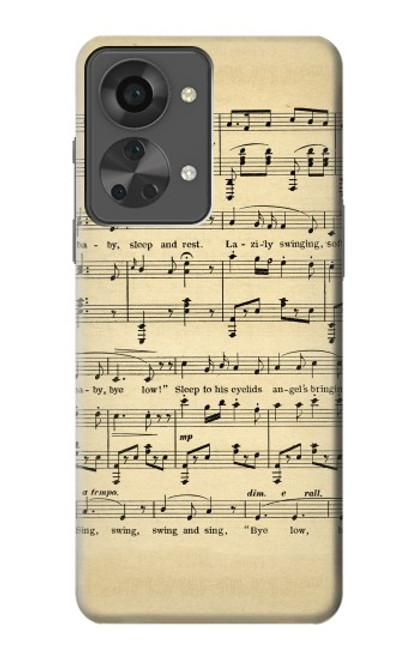 W2504 Vintage Music Sheet Hülle Schutzhülle Taschen und Leder Flip für OnePlus Nord 2T