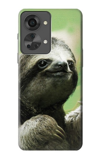 W2708 Smiling Sloth Hülle Schutzhülle Taschen und Leder Flip für OnePlus Nord 2T