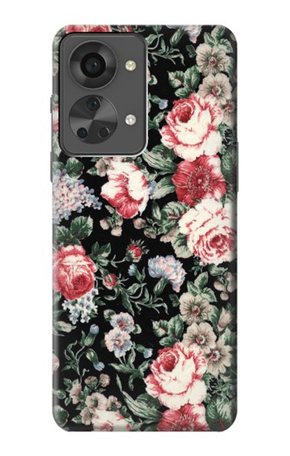 W2727 Vintage Rose Pattern Hülle Schutzhülle Taschen und Leder Flip für OnePlus Nord 2T