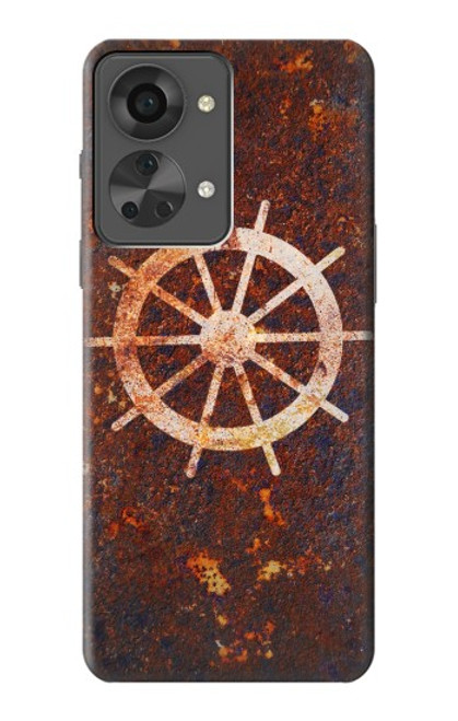 W2766 Ship Wheel Rusty Texture Hülle Schutzhülle Taschen und Leder Flip für OnePlus Nord 2T