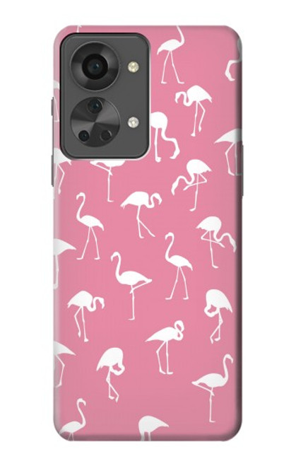 W2858 Pink Flamingo Pattern Hülle Schutzhülle Taschen und Leder Flip für OnePlus Nord 2T