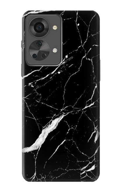 W2895 Black Marble Graphic Printed Hülle Schutzhülle Taschen und Leder Flip für OnePlus Nord 2T