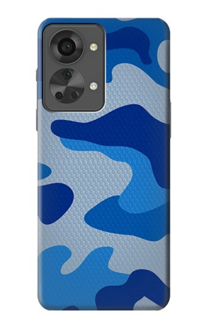 W2958 Army Blue Camo Camouflage Hülle Schutzhülle Taschen und Leder Flip für OnePlus Nord 2T