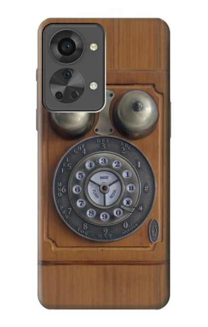 W3146 Antique Wall Retro Dial Phone Hülle Schutzhülle Taschen und Leder Flip für OnePlus Nord 2T