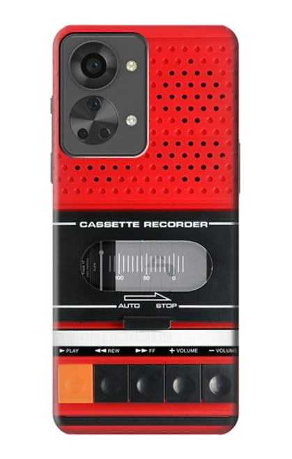 W3204 Red Cassette Recorder Graphic Hülle Schutzhülle Taschen und Leder Flip für OnePlus Nord 2T