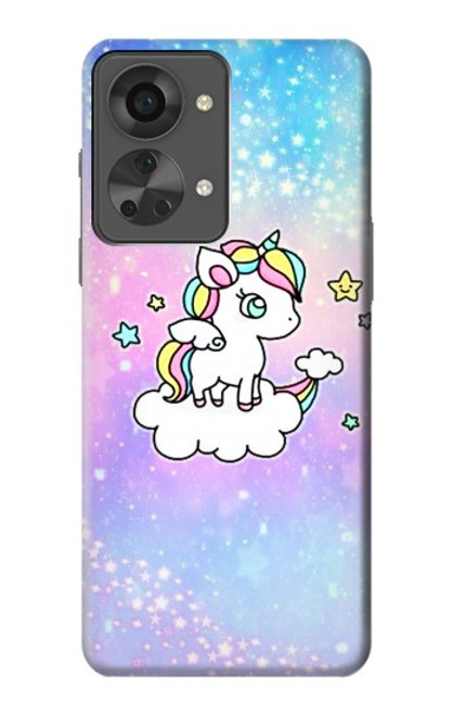 W3256 Cute Unicorn Cartoon Hülle Schutzhülle Taschen und Leder Flip für OnePlus Nord 2T