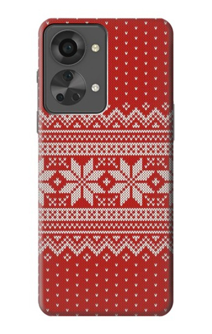 W3384 Winter Seamless Knitting Pattern Hülle Schutzhülle Taschen und Leder Flip für OnePlus Nord 2T