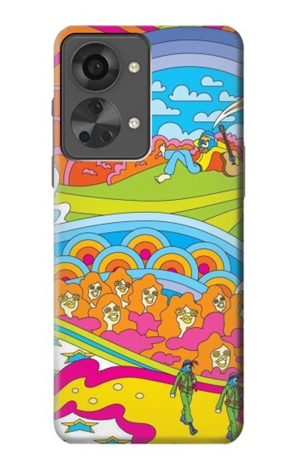 W3407 Hippie Art Hülle Schutzhülle Taschen und Leder Flip für OnePlus Nord 2T