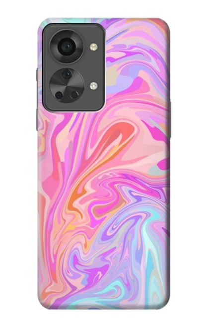 W3444 Digital Art Colorful Liquid Hülle Schutzhülle Taschen und Leder Flip für OnePlus Nord 2T