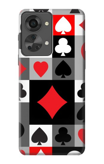 W3463 Poker Card Suit Hülle Schutzhülle Taschen und Leder Flip für OnePlus Nord 2T