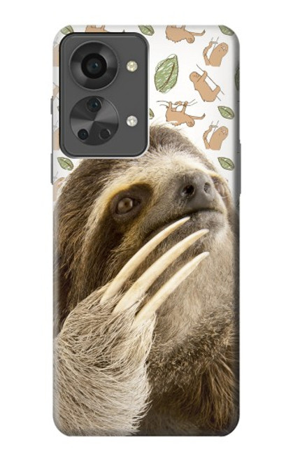 W3559 Sloth Pattern Hülle Schutzhülle Taschen und Leder Flip für OnePlus Nord 2T