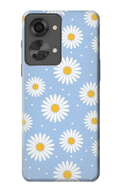 W3681 Daisy Flowers Pattern Hülle Schutzhülle Taschen und Leder Flip für OnePlus Nord 2T