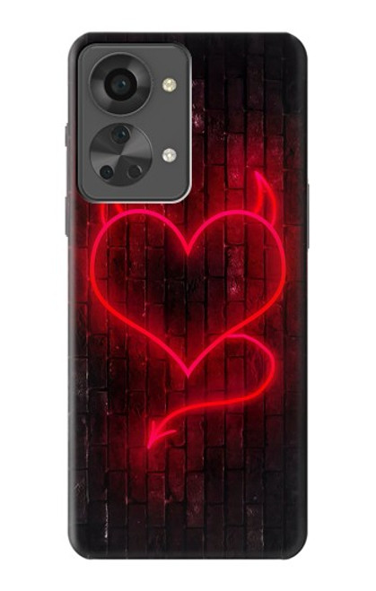 W3682 Devil Heart Hülle Schutzhülle Taschen und Leder Flip für OnePlus Nord 2T