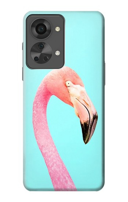 W3708 Pink Flamingo Hülle Schutzhülle Taschen und Leder Flip für OnePlus Nord 2T