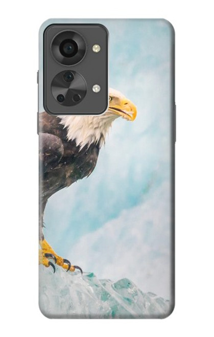 W3843 Bald Eagle On Ice Hülle Schutzhülle Taschen und Leder Flip für OnePlus Nord 2T