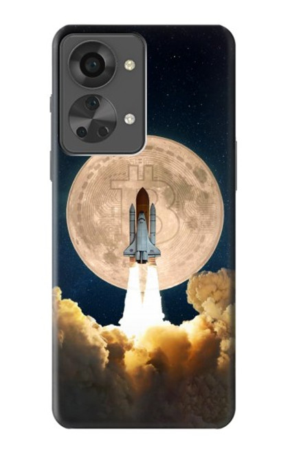 W3859 Bitcoin to the Moon Hülle Schutzhülle Taschen und Leder Flip für OnePlus Nord 2T