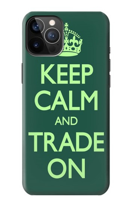 W3862 Keep Calm and Trade On Hülle Schutzhülle Taschen und Leder Flip für iPhone 12, iPhone 12 Pro