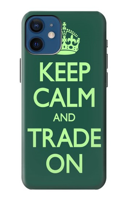 W3862 Keep Calm and Trade On Hülle Schutzhülle Taschen und Leder Flip für iPhone 12 mini