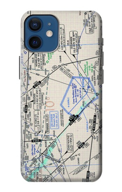 W3882 Flying Enroute Chart Hülle Schutzhülle Taschen und Leder Flip für iPhone 12 mini