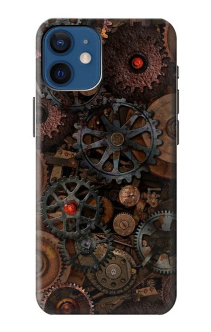 W3884 Steampunk Mechanical Gears Hülle Schutzhülle Taschen und Leder Flip für iPhone 12 mini