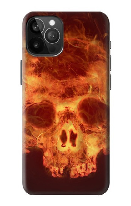 W3881 Fire Skull Hülle Schutzhülle Taschen und Leder Flip für iPhone 12 Pro Max