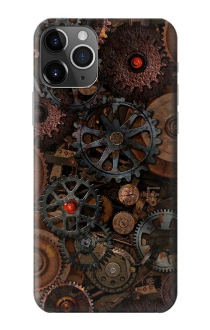 W3884 Steampunk Mechanical Gears Hülle Schutzhülle Taschen und Leder Flip für iPhone 11 Pro Max