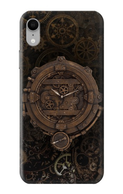 W3902 Steampunk Clock Gear Hülle Schutzhülle Taschen und Leder Flip für iPhone XR