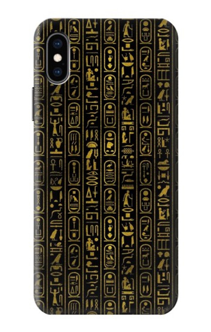 W3869 Ancient Egyptian Hieroglyphic Hülle Schutzhülle Taschen und Leder Flip für iPhone X, iPhone XS