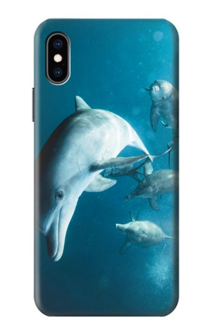 W3878 Dolphin Hülle Schutzhülle Taschen und Leder Flip für iPhone X, iPhone XS