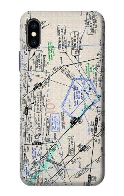 W3882 Flying Enroute Chart Hülle Schutzhülle Taschen und Leder Flip für iPhone X, iPhone XS