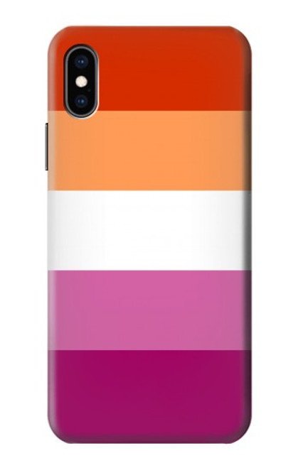 W3887 Lesbian Pride Flag Hülle Schutzhülle Taschen und Leder Flip für iPhone X, iPhone XS