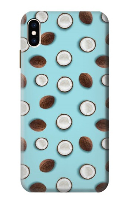 W3860 Coconut Dot Pattern Hülle Schutzhülle Taschen und Leder Flip für iPhone XS Max