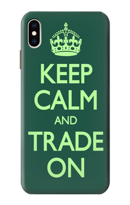 W3862 Keep Calm and Trade On Hülle Schutzhülle Taschen und Leder Flip für iPhone XS Max