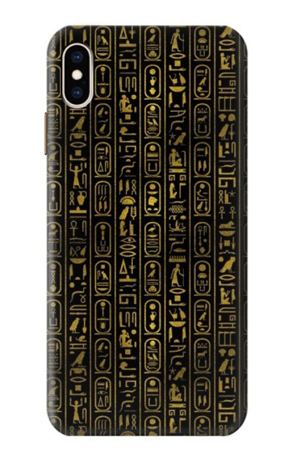 W3869 Ancient Egyptian Hieroglyphic Hülle Schutzhülle Taschen und Leder Flip für iPhone XS Max