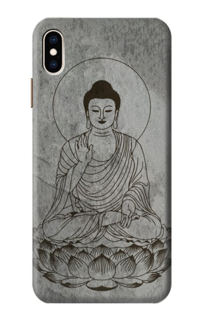 W3873 Buddha Line Art Hülle Schutzhülle Taschen und Leder Flip für iPhone XS Max