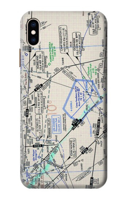 W3882 Flying Enroute Chart Hülle Schutzhülle Taschen und Leder Flip für iPhone XS Max