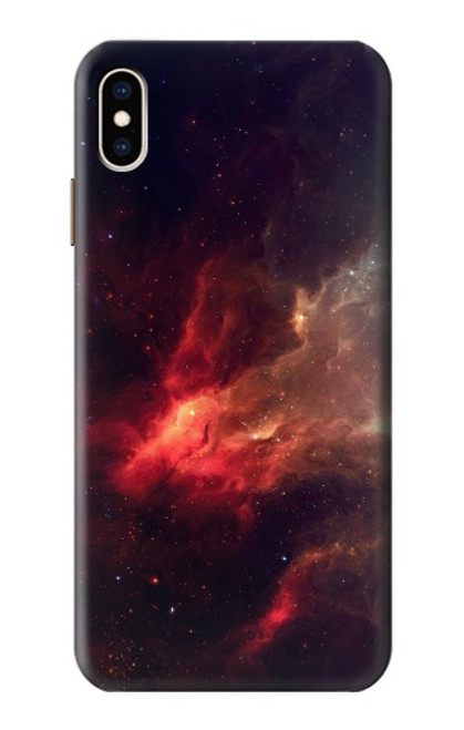 W3897 Red Nebula Space Hülle Schutzhülle Taschen und Leder Flip für iPhone XS Max