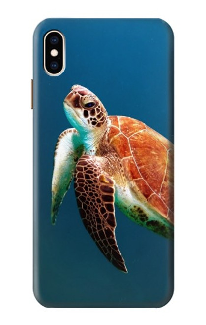 W3899 Sea Turtle Hülle Schutzhülle Taschen und Leder Flip für iPhone XS Max