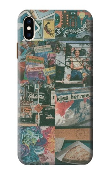 W3909 Vintage Poster Hülle Schutzhülle Taschen und Leder Flip für iPhone XS Max