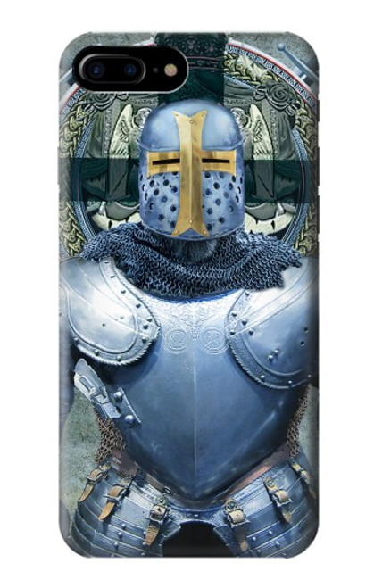 W3864 Medieval Templar Heavy Armor Knight Hülle Schutzhülle Taschen und Leder Flip für iPhone 7 Plus, iPhone 8 Plus